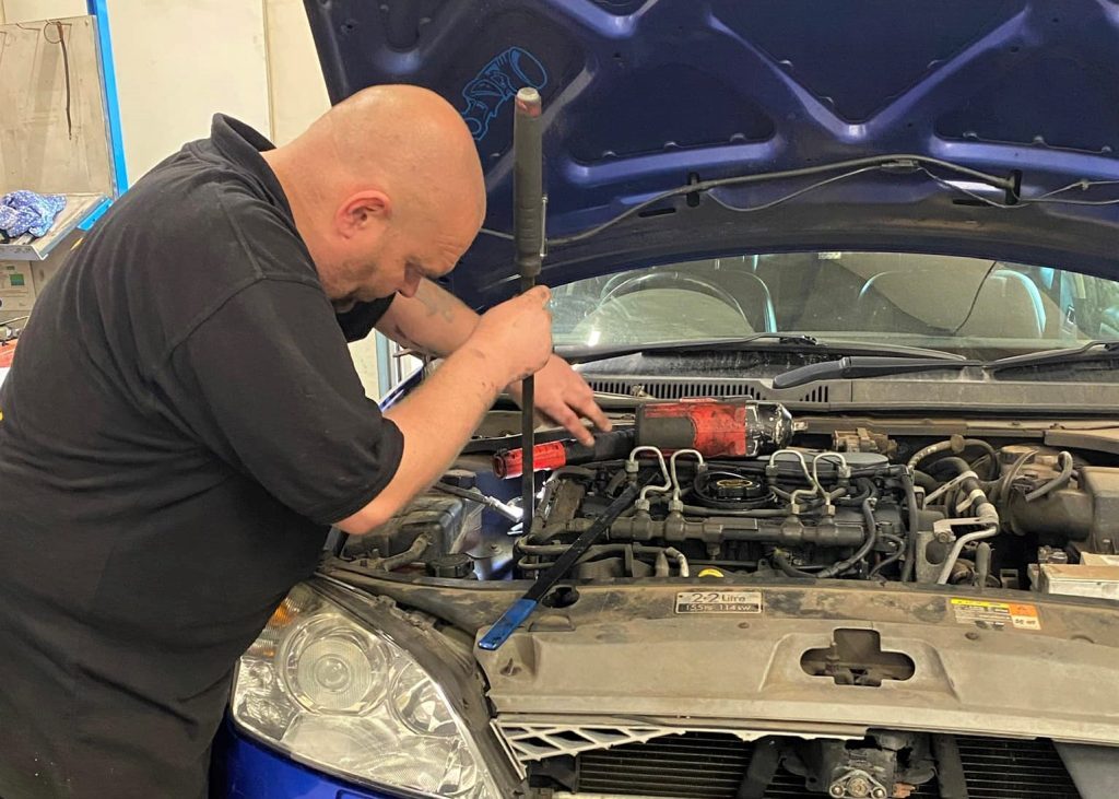 Engine repair on a customer car